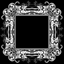 Stencilled Flower Square 1