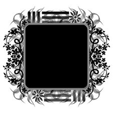 Stencilled Flower Square 2