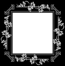Stencilled Flower Square 4