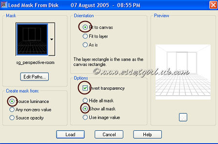 Create mask from Source Luminance, Orinetation=fit to Canvas, Options=Invert Mask Transparency and Show all Mask