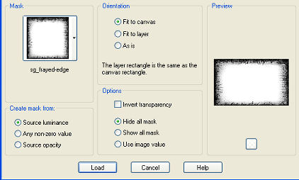 create mask from source luminance, orientation=fit to canvas, invert transparency=unticked, hide all mask